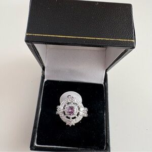 Bomb Party The Annalise Ring RBP8395 Amethyst CZ Rhodium Plating
